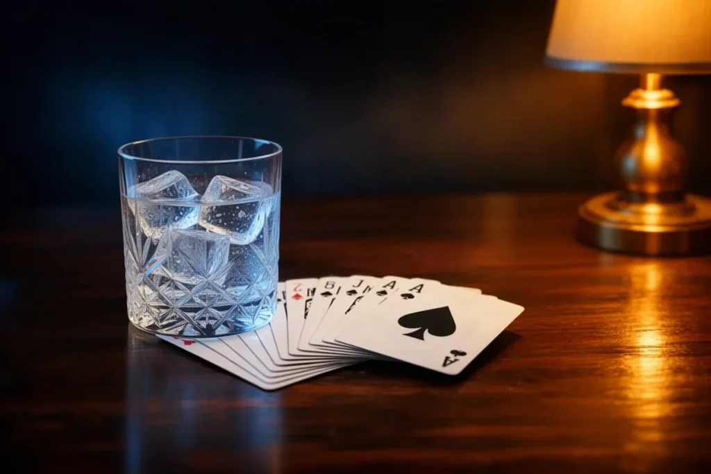 Ảnh minh hoạ ly nước và bài cho mục kinh nghiệm game bài SHBET